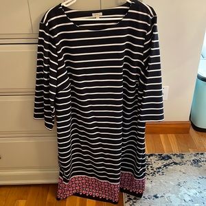 3x Talbots a navy and white striped with pink detail on the bottom